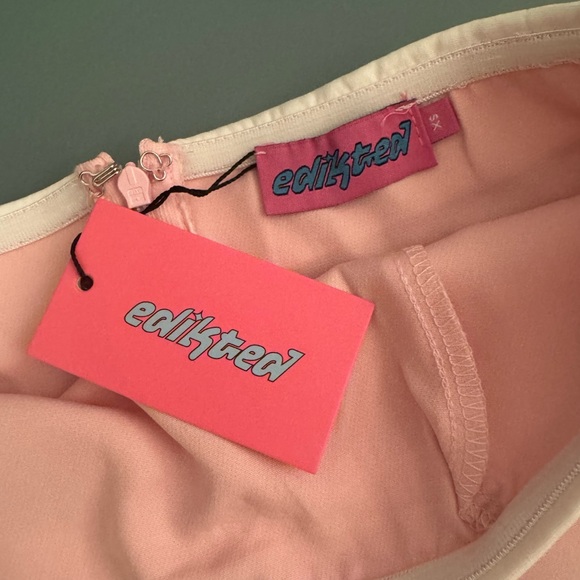 Pink Edikted Priyah Contrast Fold Over Dress XS - Picture 5 of 6